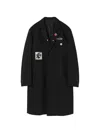 Undercover Embroidered Patch Coat In Black