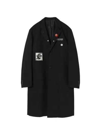 Undercover Embroidered Patch Coat In Black