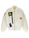Undercover Bomber Jacket With Ribbed Cuffs And Patch In Neutral