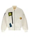 Undercover Bomber Jacket With Ribbed Cuffs And Patch In White