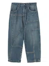 Undercover Patchwork Cotton Trousers In Blue