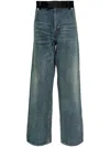 Undercover Patchwork Design Jeans In Blau