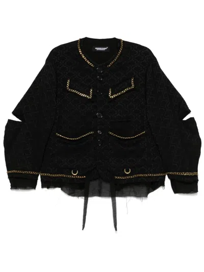 Undercover Patterned-jacquard Jacket In Black