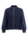 Undercover Bomber Jacket With Wool Inserts In Blue