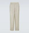 UNDERCOVER PINSTRIPE WOOL AND LINEN WIDE-LEG PANTS