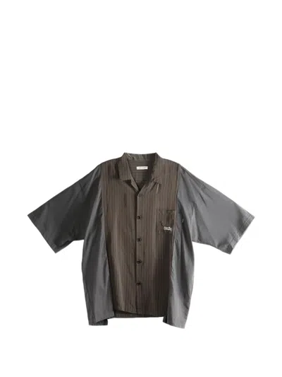 Undercover Pinstriped Short-sleeve Shirt In Gray
