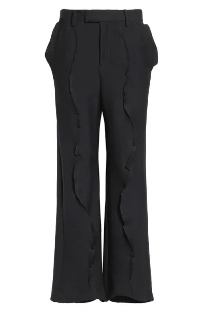 Undercover Pintuck Wool Blend Pants In Black