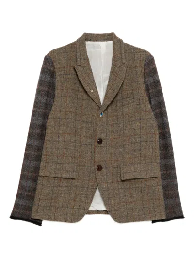 Undercover Plaid Blazer In Brown
