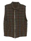 Undercover Plaid Gilet In Brown