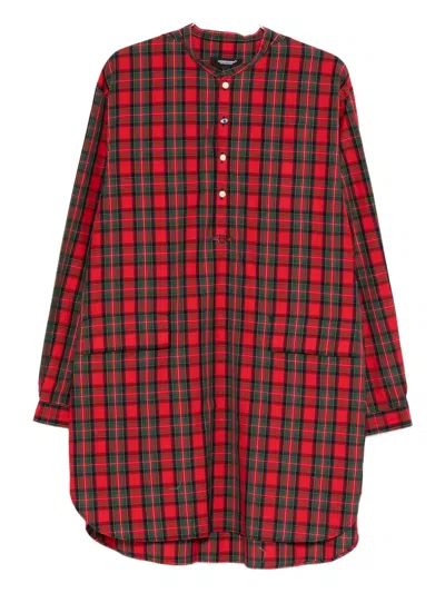 Undercover Plaid Pocket Shirt In Red