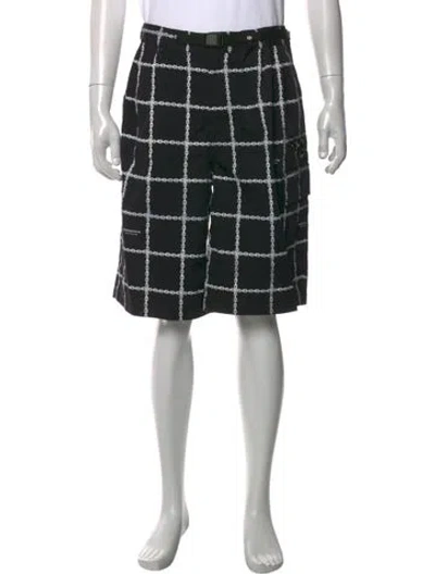 Pre-owned Undercover Plaid Print Cargo Shorts In Black