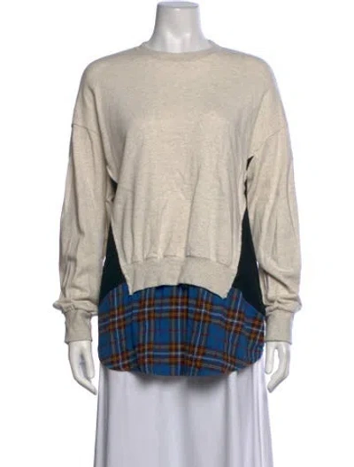 Pre-owned Undercover Plaid Print Crew Neck Sweatshirt In Neutrals