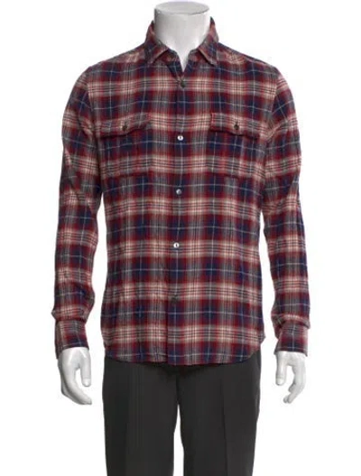 Pre-owned Undercover Plaid Print Long Sleeve Shirt In Green