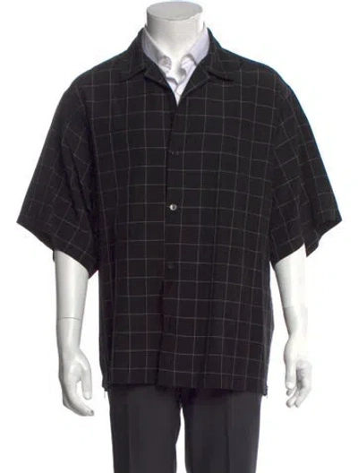Pre-owned Undercover Plaid Print Short Sleeve Shirt In Black