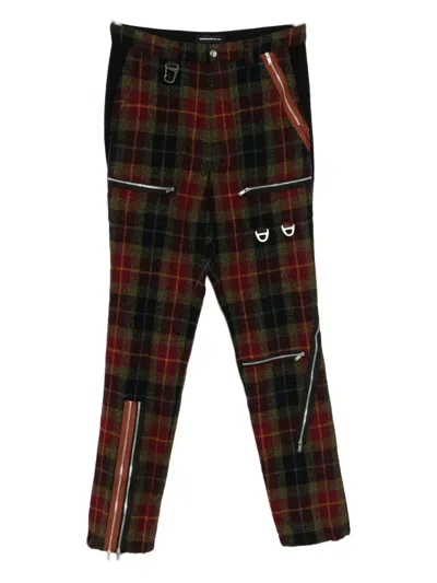 Undercover Plaid Trousers In Black
