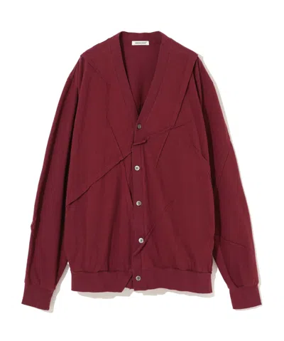 Undercover Burgundy Y-neck Cardigan In Bordeaux