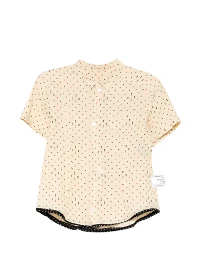 Undercover Playing-card-print Short-sleeve Shirt In Neutral