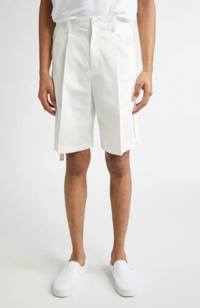 Undercover Pleat Front Bermuda Shorts In White