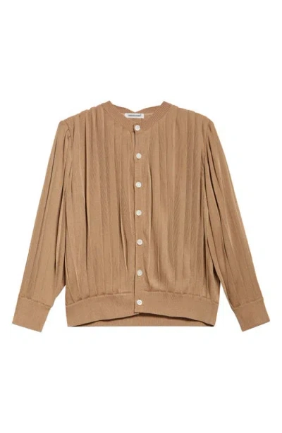 Undercover Pleated Cardigan In Beige