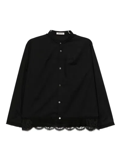 Undercover Pleated Cotton Shirt In Black