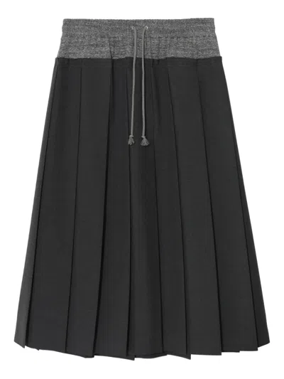 Undercover Pleated Drawstring Skirt In Black