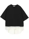 Undercover Pleated Hem T-shirt In 黑色