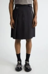 UNDERCOVER PLEATED LAYERED WOOL BLEND SKIRT