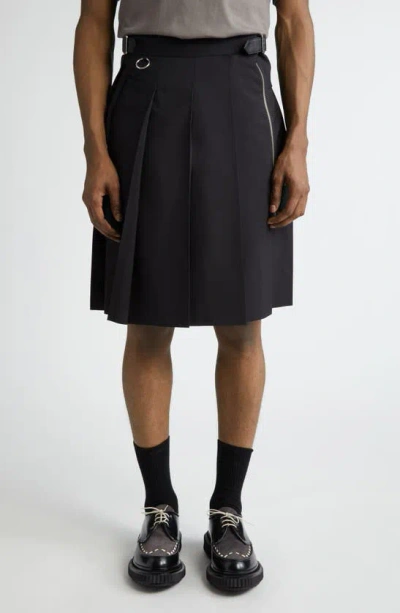 Undercover Pleated Layered Wool Blend Skirt In 3