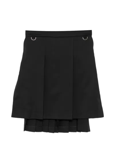 Undercover Pleated Mini Skirt In Black