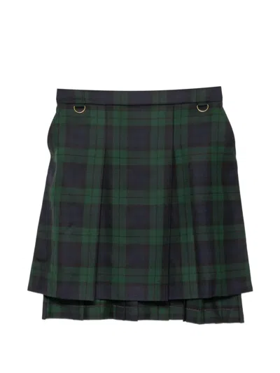 Undercover Pleated Mini Skirt In Green