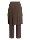 Undercover Pleated-panel Trousers In Brown