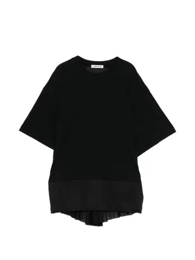 Undercover Pleated Panelled T-shirt In Black