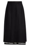 Undercover Pleated Maxi Skirt In Black