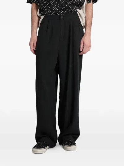 Undercover Pleated Wide-leg Trousers In Black