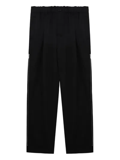 Undercover Pleated Zip-detail Trousers In Black