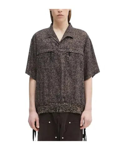 Undercover Pocket Speckled Cotton Shirt In Yellow