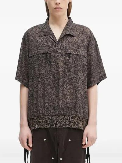 Undercover Pocket Speckled Cotton Shirt In Brown