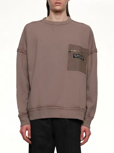 Undercover Pocket Sweatshirt In Brown
