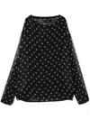 Undercover Polka-dot Layered Blouse In Black