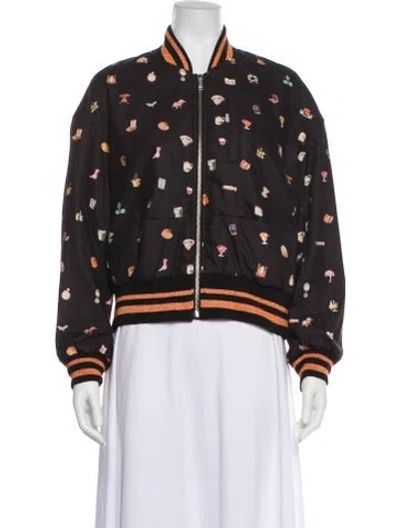 Pre-owned Undercover Printed Bomber Jacket In Brown