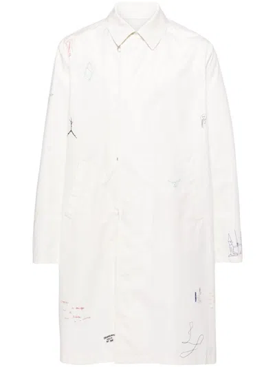 Undercover Printed Coat In White