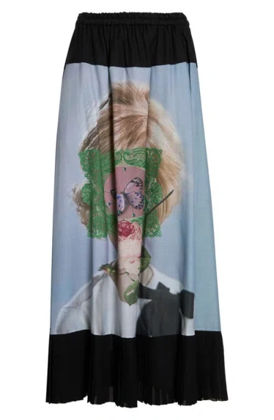 Undercover Printed Cotton Blend Skirt In Multi