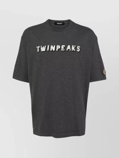 Undercover Printed Cotton Crew Neck T-shirt In Black