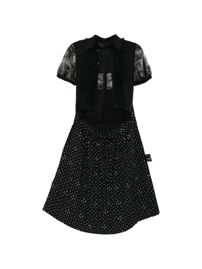 Undercover Printed Midi Dress In Black
