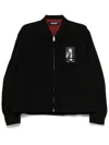 Undercover Zip Up Jacket With Portrait Patch Black In Black