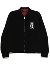 Undercover Zip Up Jacket With Portrait Patch Black In Black