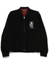 Undercover Zip Up Jacket With Portrait Patch Black In Multi