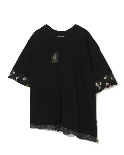 Undercover Printed Sleeve Cuff Tee In Black