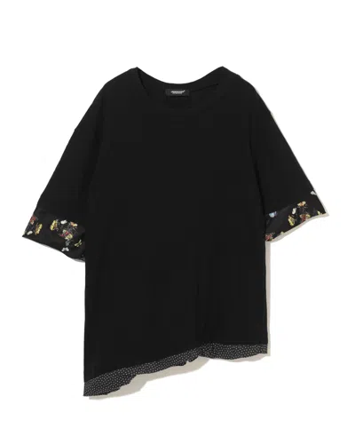 Undercover Printed Sleeve Cuff Tee In Black