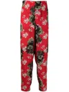 Undercover Printed Straight-leg Trousers In Red